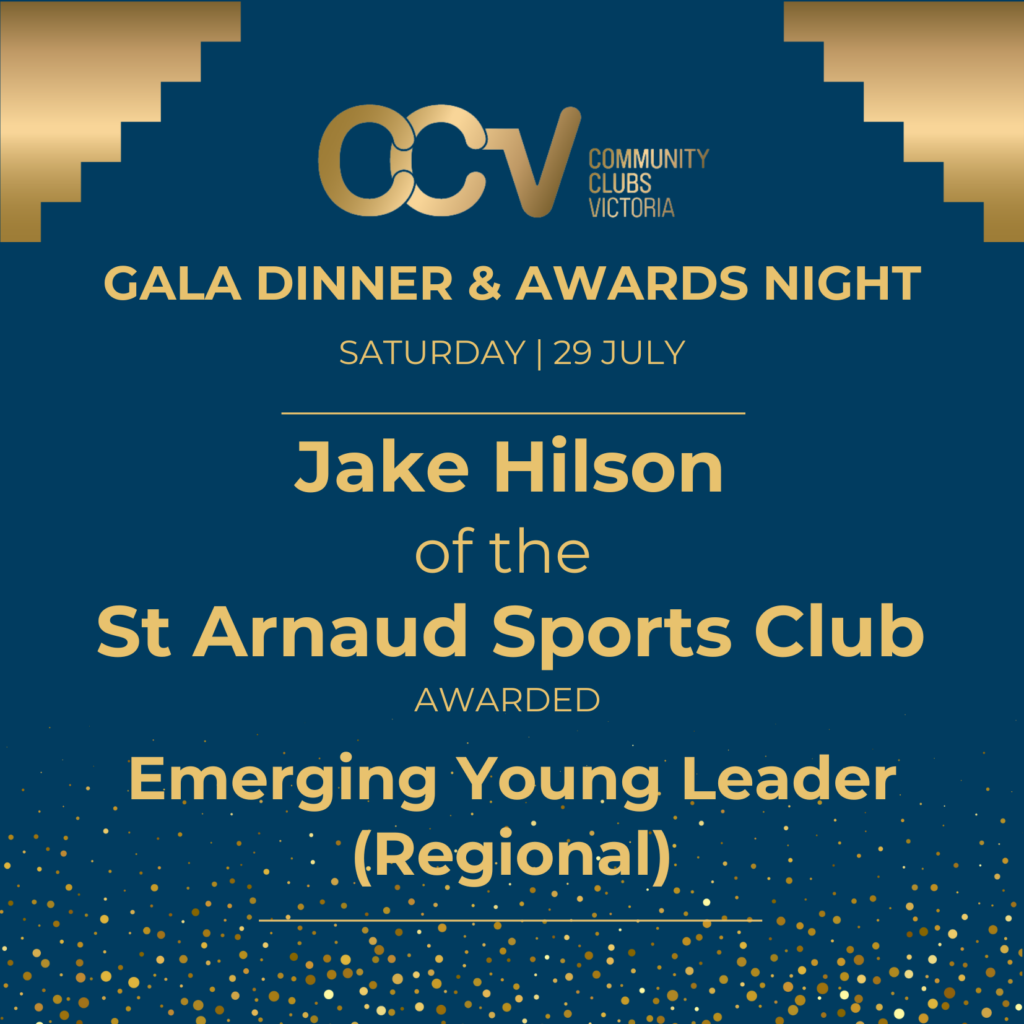 Jake Hilson St Arnaud Sports Club Emerging Young Leader Award Regional 1